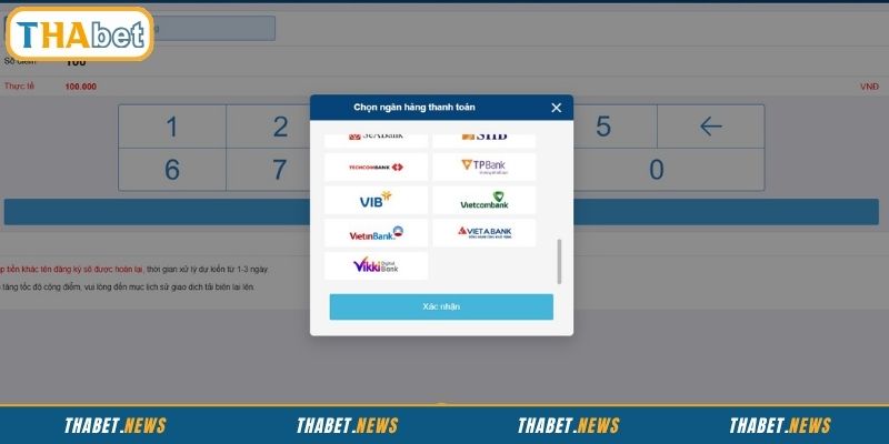 Thanh toán trực tuyến tại THABET siêu đơn giản